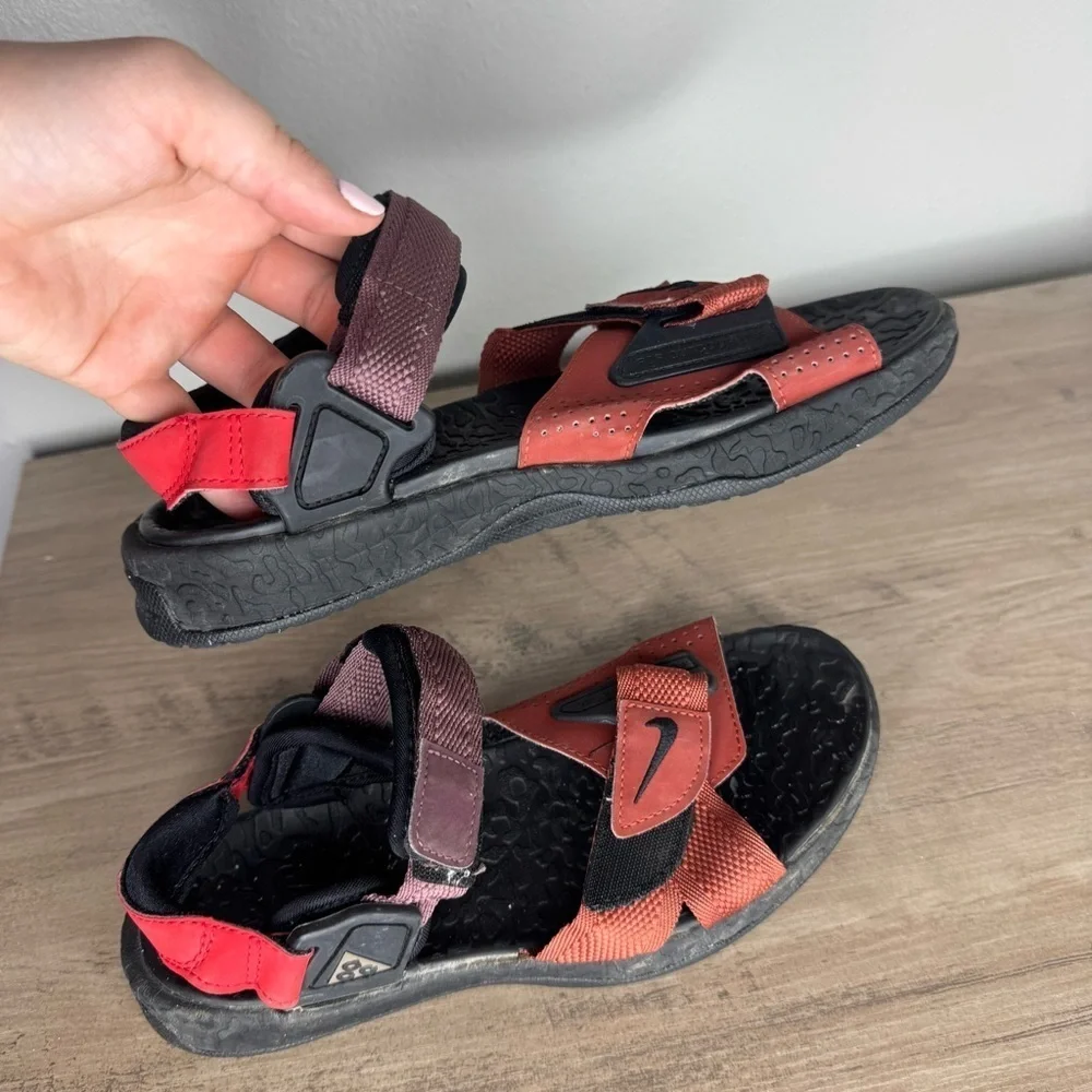 Boys NIKE ACG Air Deschutz + Sandals Slides DC9092-600 Redstone Black